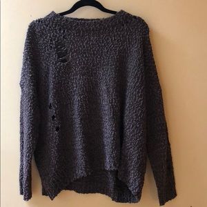 Woman’s Umgee USA Brown Distressed Sweater